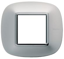 Рамка эллипс Legrand BTicino Аxial Axolute 2 мод Матовое Серебро  картинка